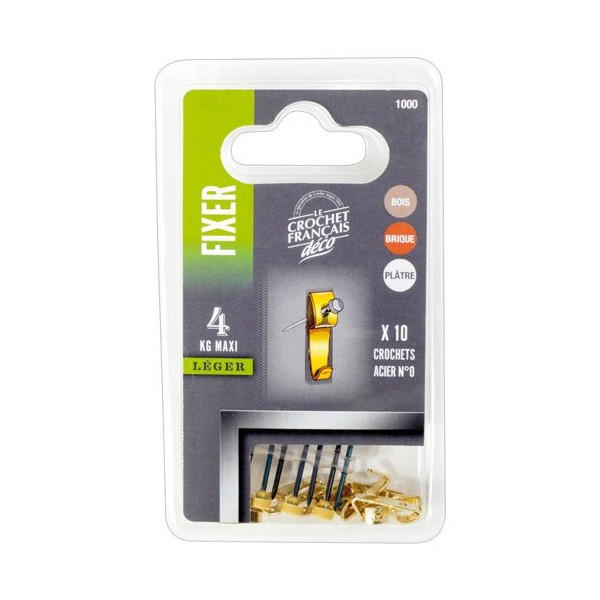 LE CROCHET FRANCAIS - Crochet acier laiton n° 0 cte 10 1000