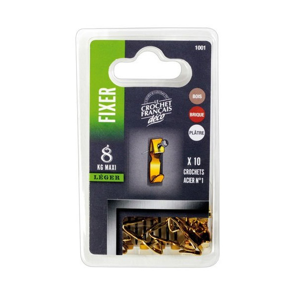 LE CROCHET FRANCAIS - Crochet acier laiton n° 1 cte 10 1001