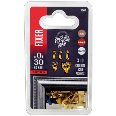 CROCHET ACIER LAITON ASS. CTE 10 1007 (Vendu par 1)