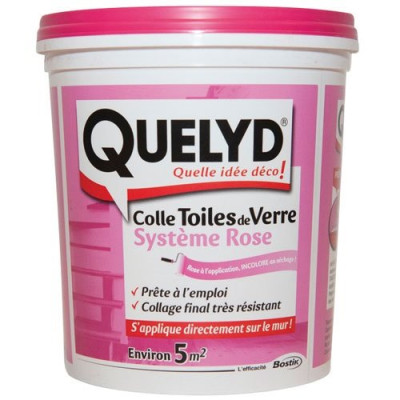 QUELYD COLLE TOILE DE VERRE ROSE 1KG (Vendu par 1)