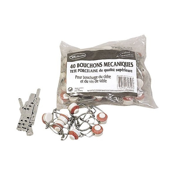 DUHALLE - Bouchons mécaniques tête porcelaine x40