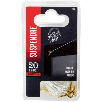 CORDE SUSPENSION+8PITONS ACIER AS.1222 (Vendu par 1)