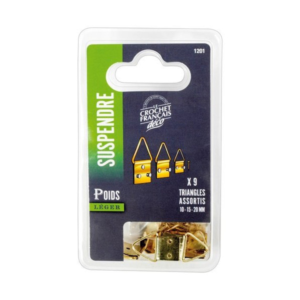 LE CROCHET FRANCAIS - Triangle accroche tableau ass.blister x9