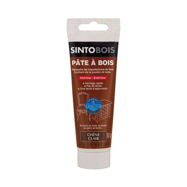 SINTOBOIS - Pâte à bois Sintobois à l'eau pâte 80g chêne clair