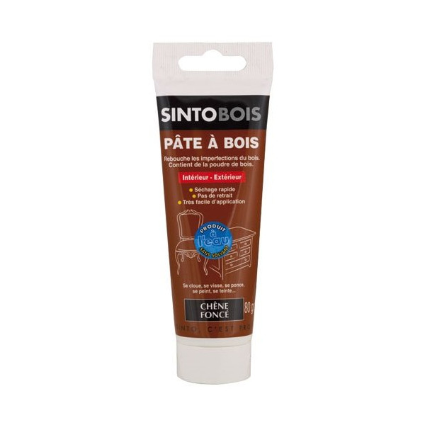 SINTOBOIS - Pâte à bois Sintobois à l'eau pâte 80g chêne foncé