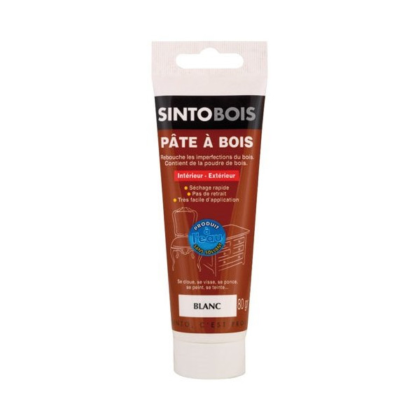 SINTOBOIS - Pâte à bois Sintobois à l'eau pâte 80g blanc
