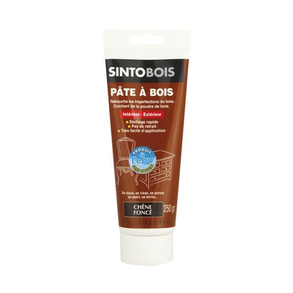 SINTOBOIS - Pâte à bois Sintobois à l'eau pâte 250g chêne foncé