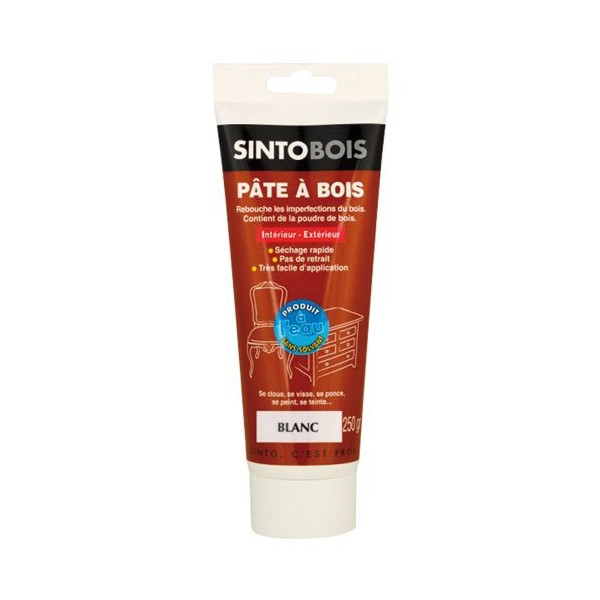 SINTOBOIS - Pâte à bois Sintobois à l'eau pâte 250g blanc