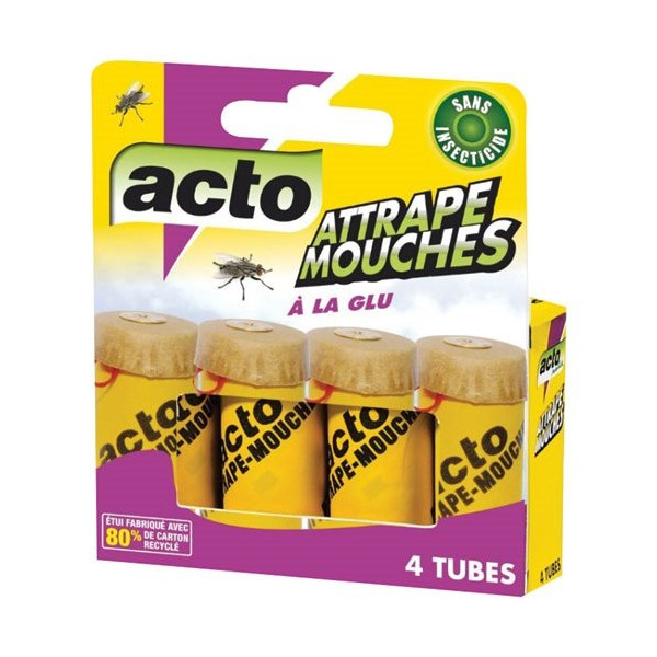 ACTO - Attrape mouches - Lot de 4 - à la glu