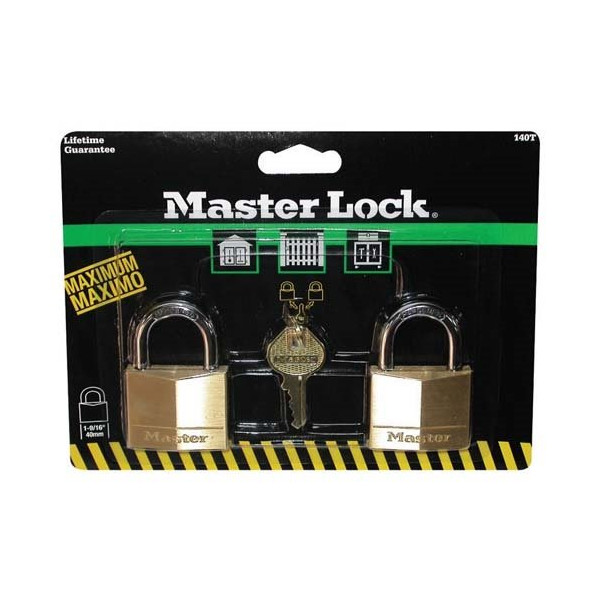MASTER LOCK - Cadenas s'entrouvrant - laiton - Lot de 2 - 40 mm