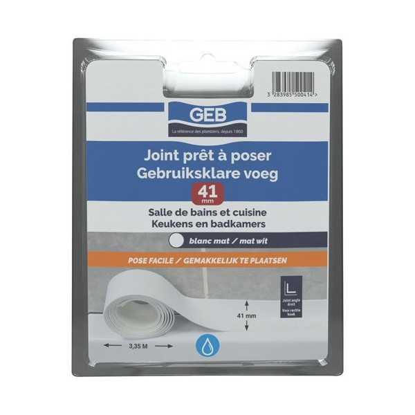 GEB - Joint étanchéité préformé 3m35 x22mm blanc