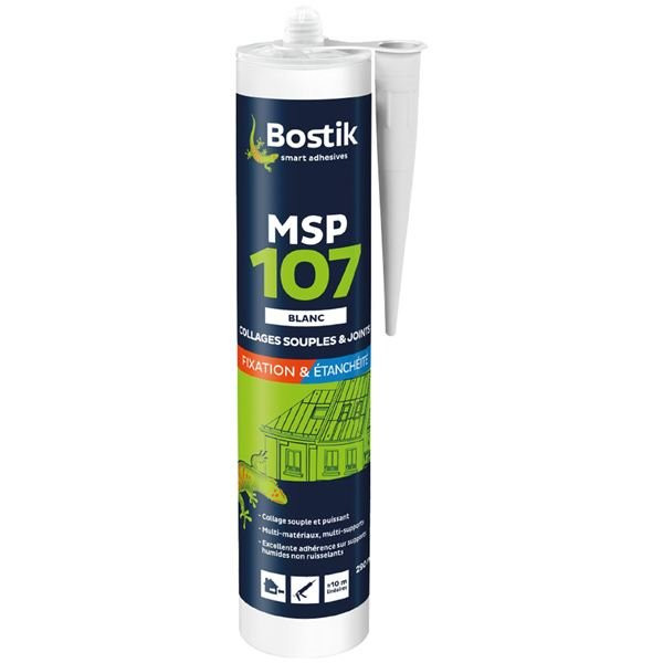 BOSTIK - Mastic fixation msp 107 cartouche 290ml blanc pro