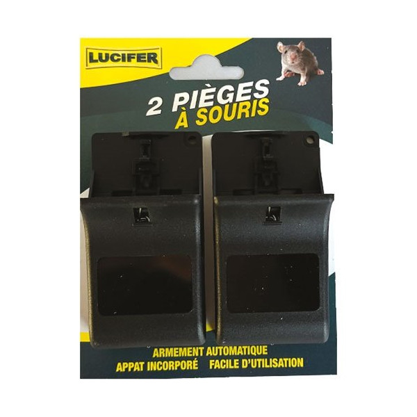 LUCIFER - Carte de 2 pièges souris préappâtés