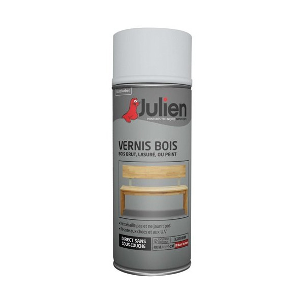 JULIEN - Bombe vernis bois - 400 mL - incolore satin