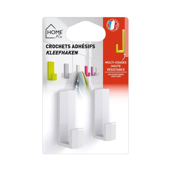 HOME FIX - Crochet adhésif home fix blanc gm bl2