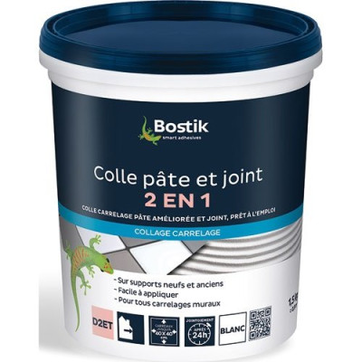 COLLE ET JOINT BLANC 1.5KG PAE BOSTIK (Vendu par 1)