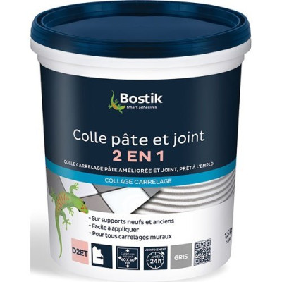 COLLE ET JOINT GRIS 1.5KG PAE BOSTIK (Vendu par 1)