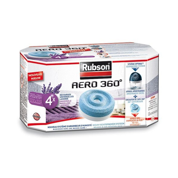 RUBSON - Recharge absorbeur aéro 360 3en1 lavande x4 1844914/2093425