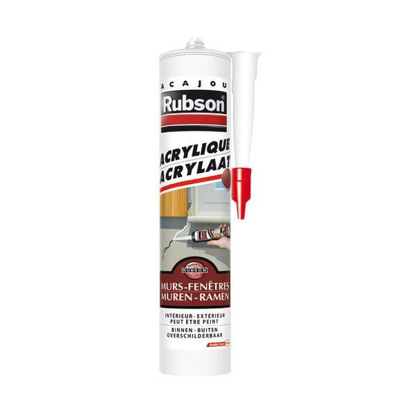 RUBSON - Mastic murs et fenêtres cartouche 280ml acajou