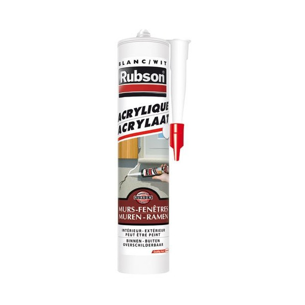 RUBSON - Mastic murs et fenêtres cartouche 280ml blanc
