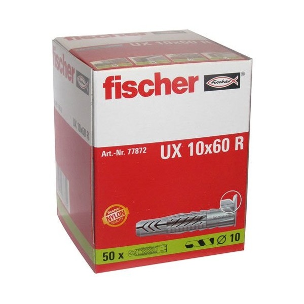 FISCHER - Cheville UX 10x60 R a collerette boite 50p.