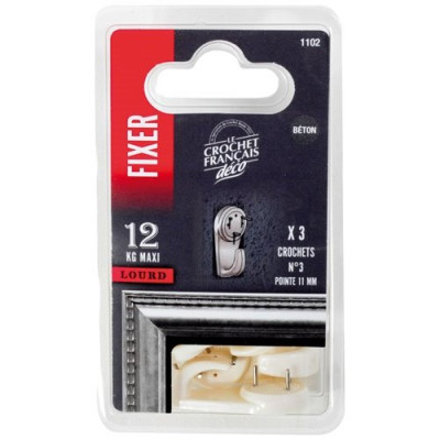 CROCHET SUED.GM PLAST.SP.BETON X3 1102 (Vendu par 1)