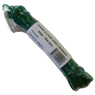 CORDE A LINGE 3MM X10M ACIER SS FILM (Vendu par 1)