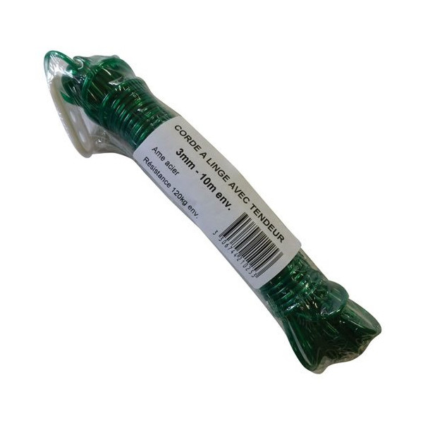 CORDERIE TOURNONAISE - Corde à linge 3mm x10m acier  sous film