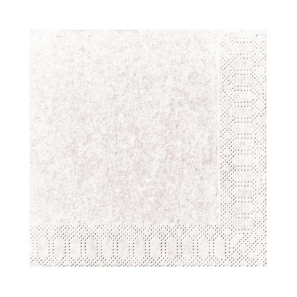 DUNI - Lot 20 serviettes 33 x 33 cm Blanc