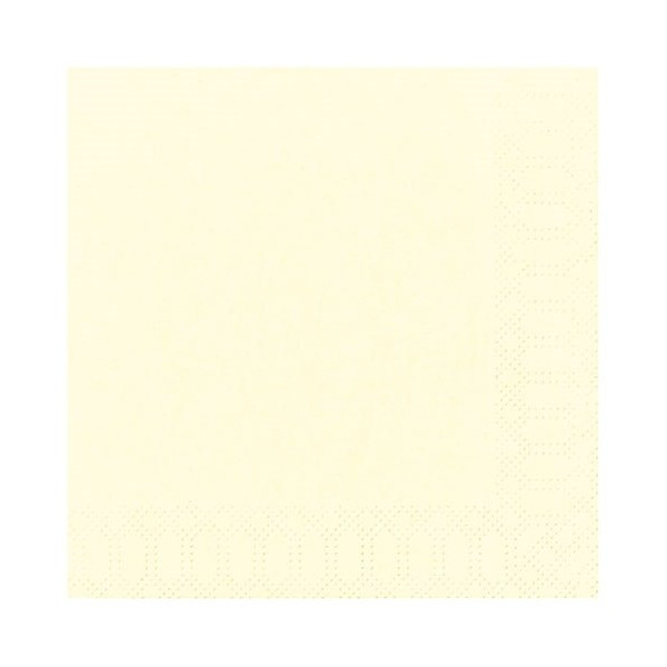 DUNI - Lot 20 serviettes 33 x 33 cm Crème