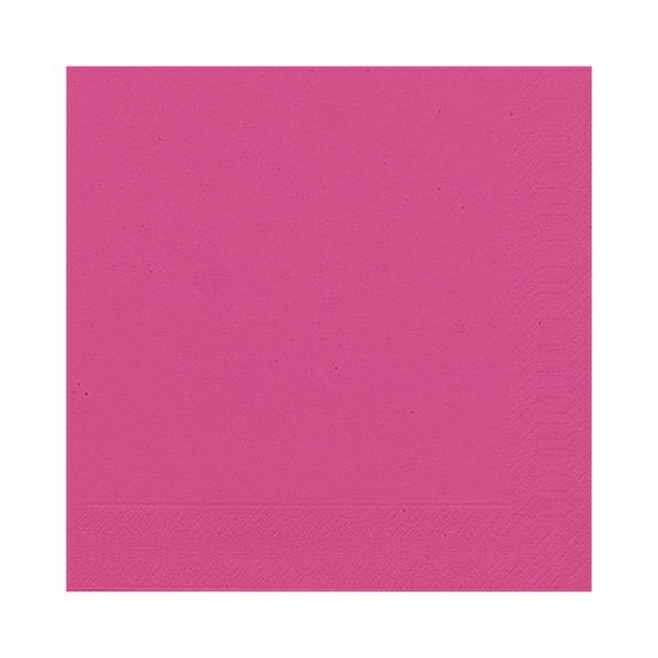 DUNI - Lot 20 serviettes 33 x 33 cm Fuschia