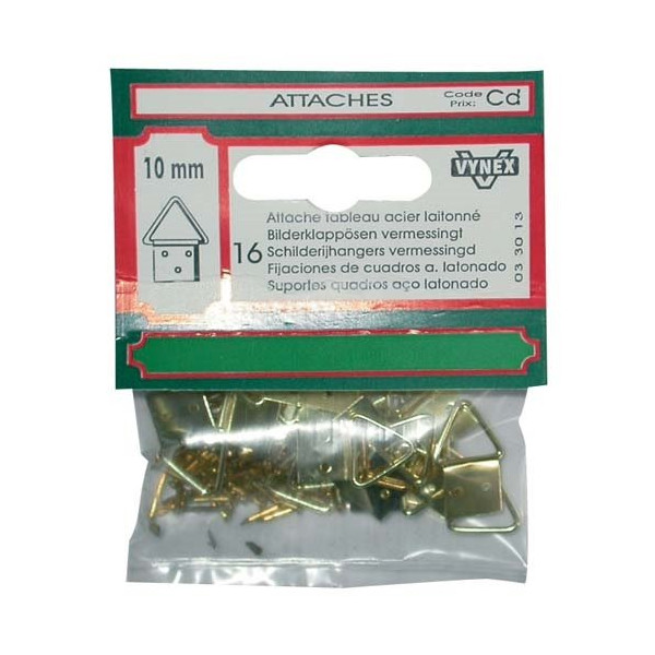 VYNEX - Attache tableau triangle laiton 16mm sc
