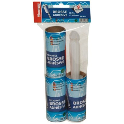 BROSSE ADHESIVE + 2 RECHARGES 9 FEUILL (Vendu par 1)