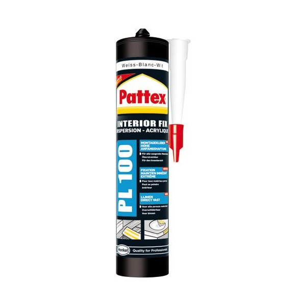 PATTEX - Pattex colle fixation pl100 cartouche 380g blanc