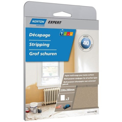 PAPIER ABRASIF MULTIUSAGE G. 40 X3 SC