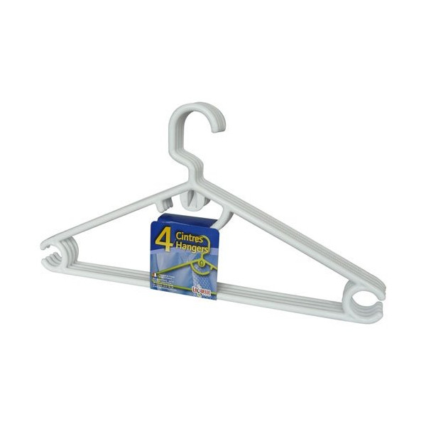 LAGUELLE - Cintre adulte plastique x4 42cm gain de place