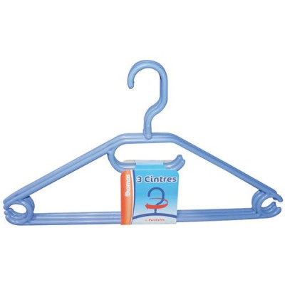 CINTRE COUL. CROCHET TOURNANT LOTX3 (Vendu par 1)