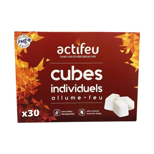 ACTIFEU - Allume feu sans odeur 30 cubes