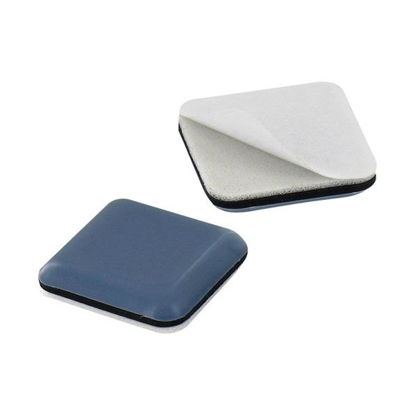 VYNEX - Patin glisseur ptfe gris adhésif 40x40mm blister de 4