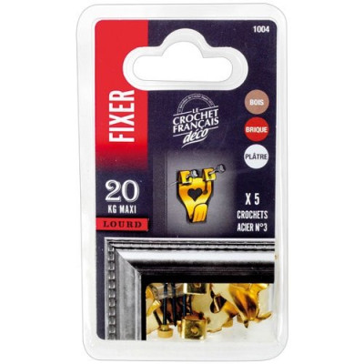 CROCHET ACIER LAITON N 3 CTE 05 1004 (Vendu par 1)