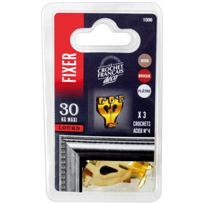 CROCHET ACIER LAITON N 4 CTE 03 1006 (Vendu par 1)