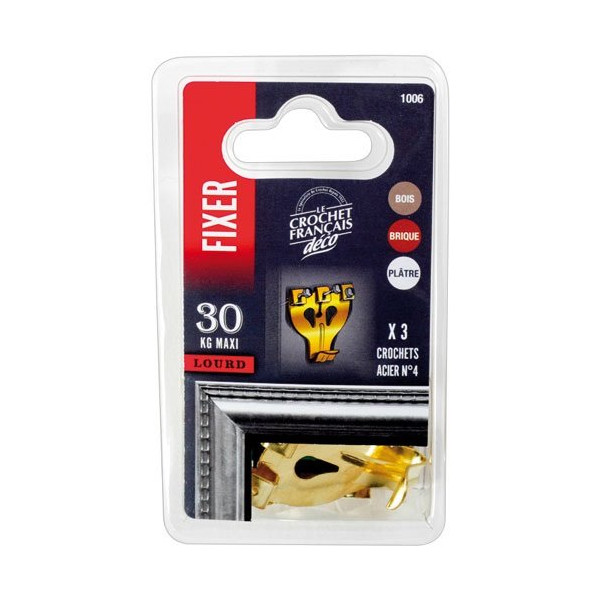 LE CROCHET FRANCAIS - Crochet acier laiton n° 4 cte 03