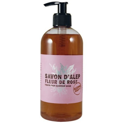 SAVON LIQUIDE ALEP PARFUM ROSE 500ML (Vendu par 1)