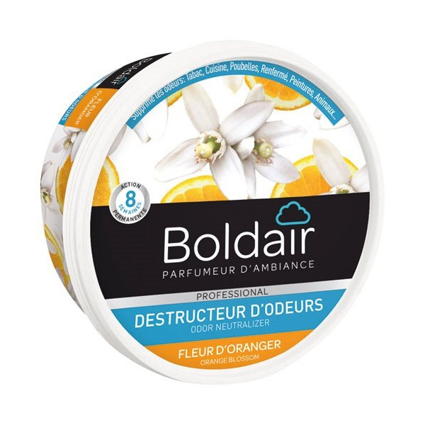 BOLDAIR - Gel destructeur d'odeurs 300 g - Parfum fleur d'oranger
