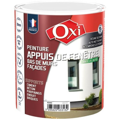 PEINTURE APPUIS FENETRE 1L BLANC 15A. (Vendu par 1)