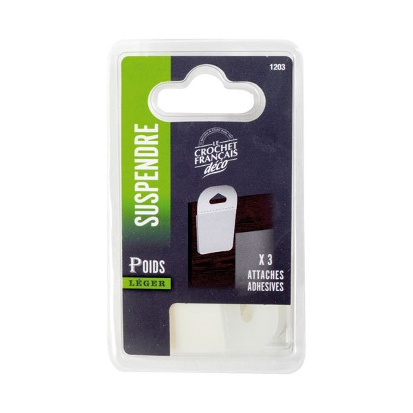 LE CROCHET FRANCAIS - Attache adhésive blister x3 1203
