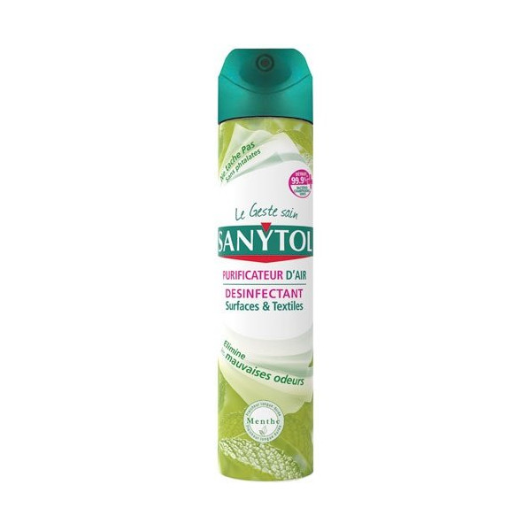 SANYTOL - Désodorisant air et surfaces menthe 300ml