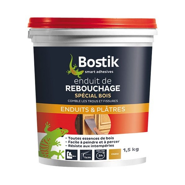 BOSTIK - Enduit rebouchage bois pâte 1.5kg