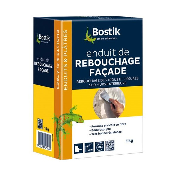 BOSTIK - Enduit rebouchage façade en poudre 1kg