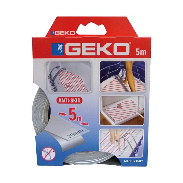 GEKO - Adhésif antiglisse 25mmx5m transparent